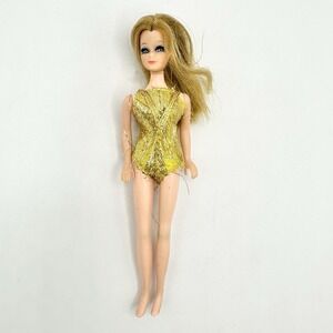 Topper Dawn Beauty Pageant Doll In Gold Swimsuit Romper